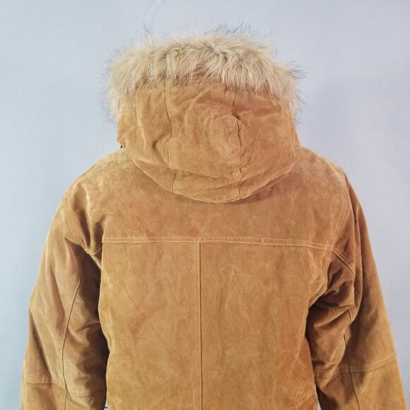 Wilsons Leather M Julian Suede Parka Coat Mens Small Brown Heavy Winter - Picture 9 of 16
